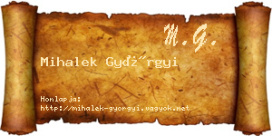 Mihalek Györgyi névjegykártya